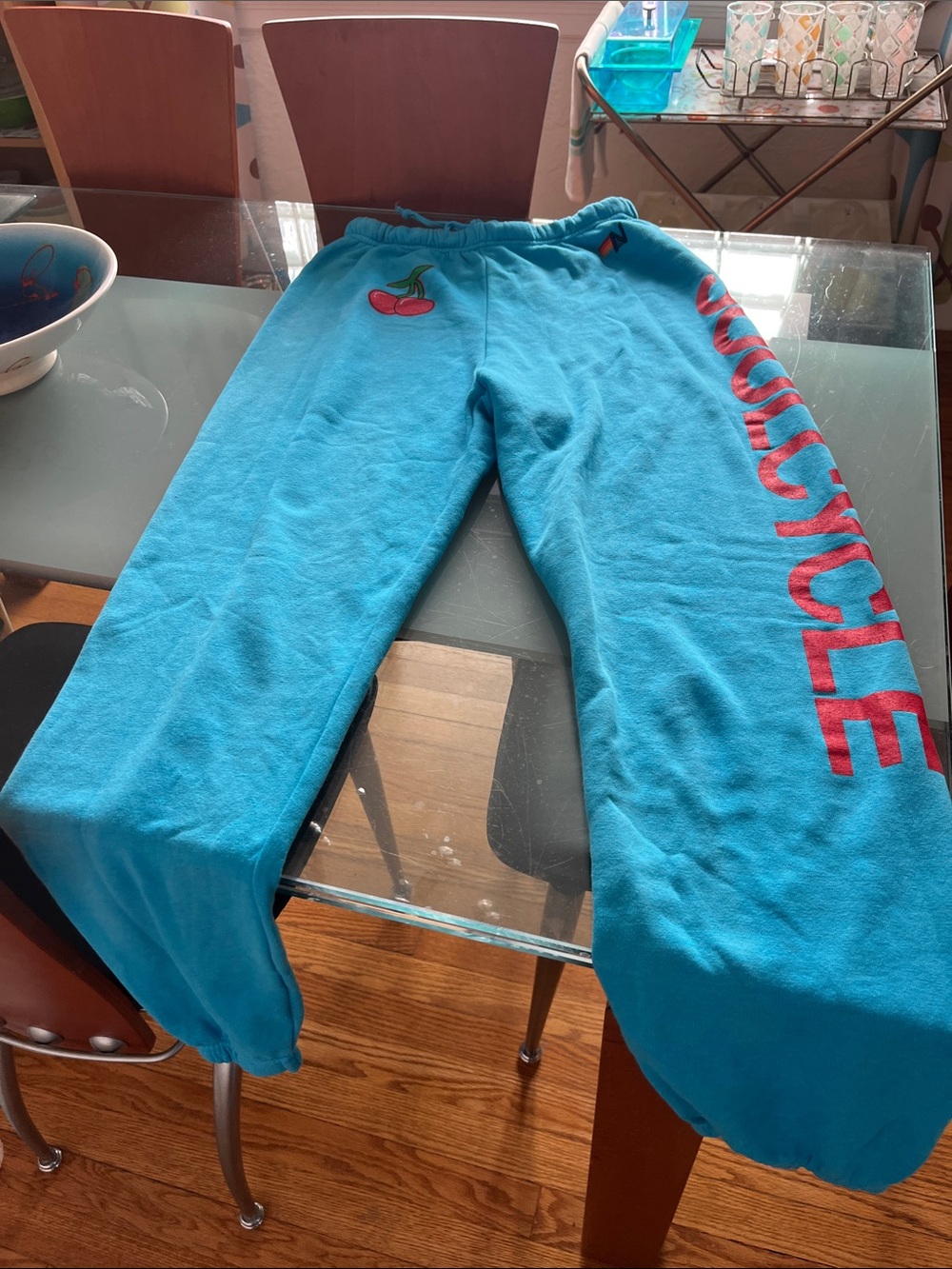 Aviator Nation size large unisex soul cycle sweatpants blue